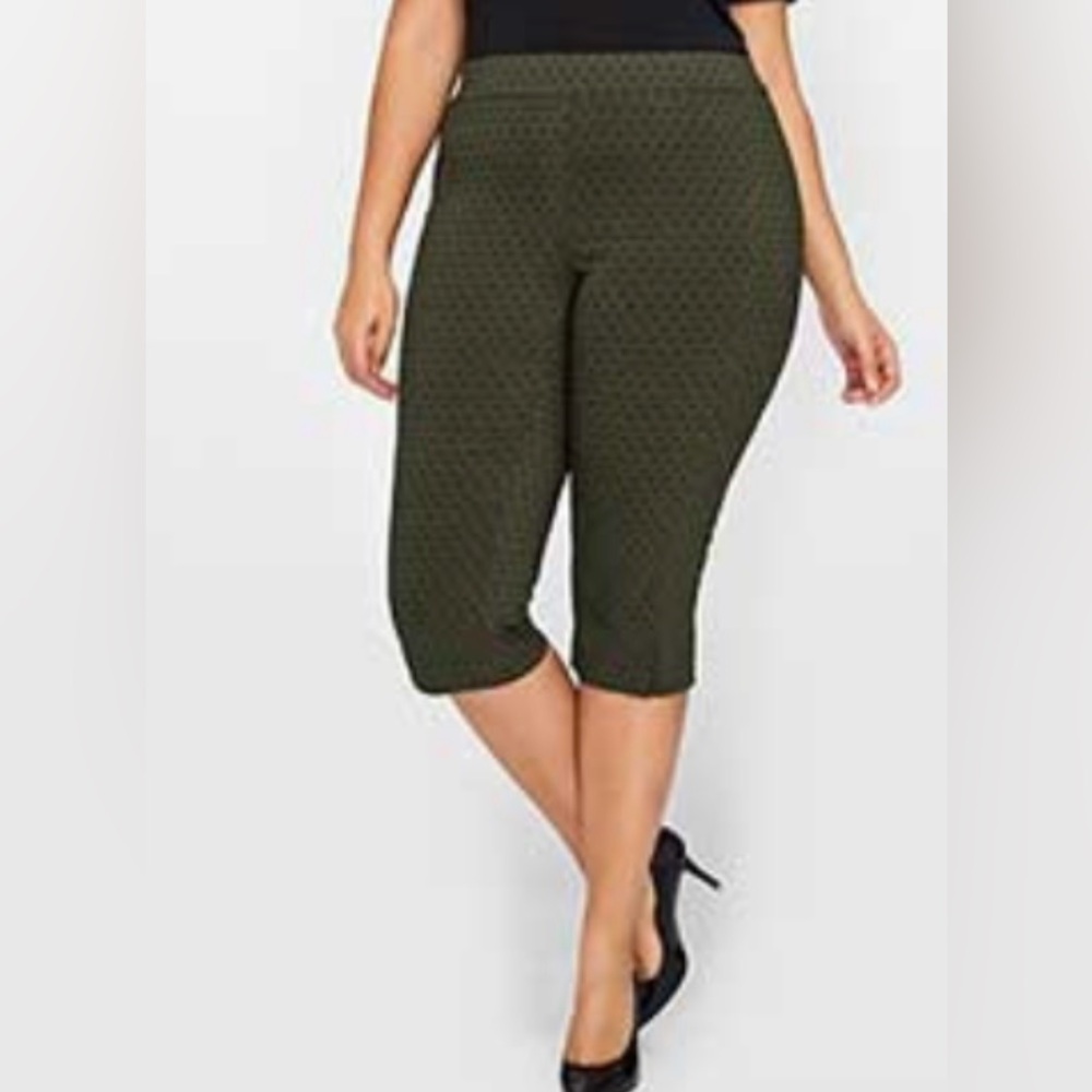 NWT US 16 Michel Studio Olive Green Alexa Capri